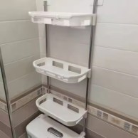 3 Layers Multifunctional Toilet Rack Bathroom Sundries Rack Kitchen Wall
